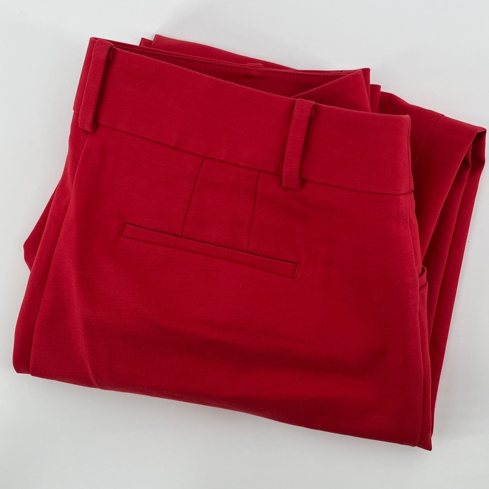 Loft Julie Riviera Dress Pants Womens 4 Red Straight Leg Trousers 463463